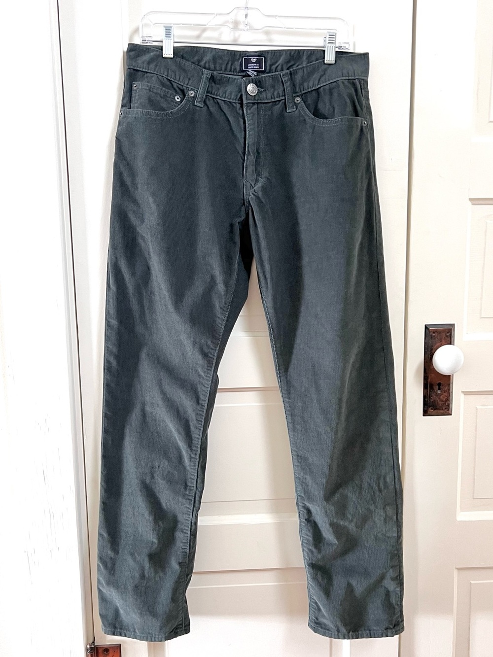 GAP Men's Dark Green Straight-Leg Pants